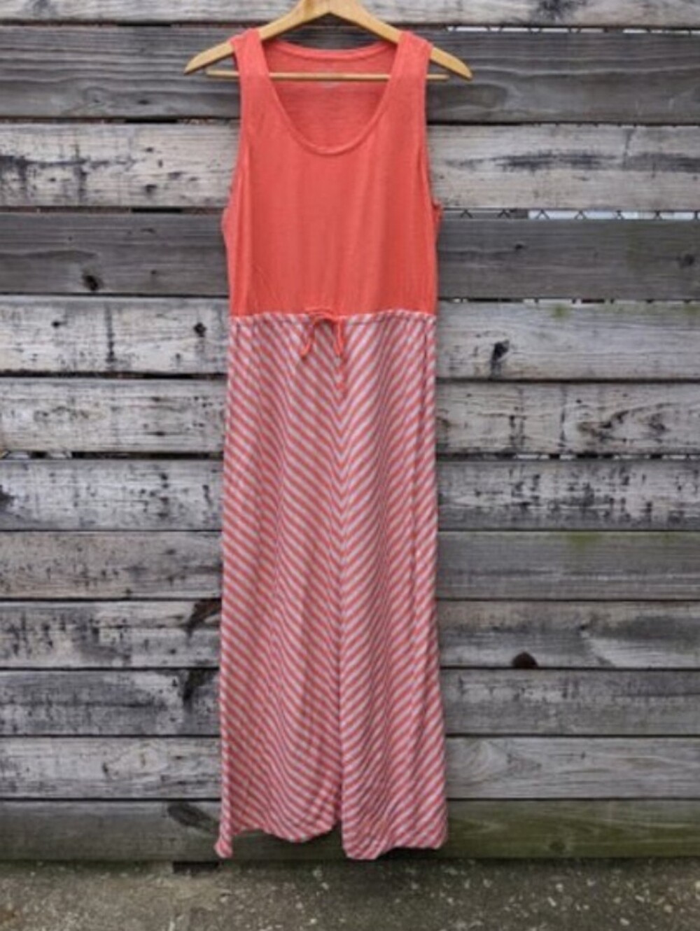 EUC Sonoma Orange and Gray Chevron Tank Maxi Dress